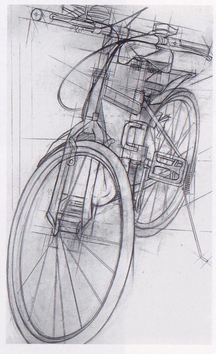 自行车抽象素描图片